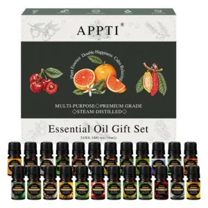 Essential Oil Gift Set - 24 Pack Pure Natural Plant Aromatherapy Oils for Diffuser, Massage, and DIY Scents