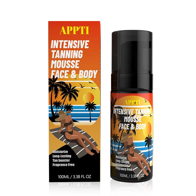 Self Tanning Mousse for Face & Body - Intensive Bronze Glow Moisturizing Tanning Foam 100ml