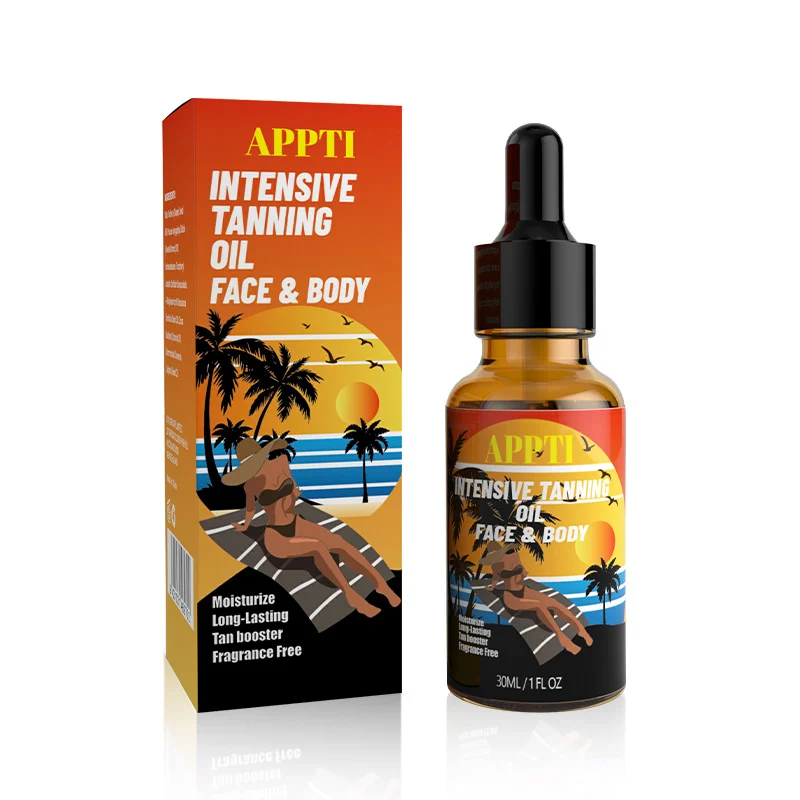 Tanning Oil for Face and Body APPTI Intensive Self-Tanning Drops for Natural Bronze Glow 30ml